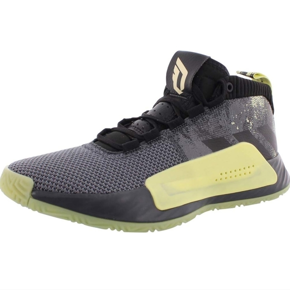Adidas Dame 5 Grey & Yellow High Top Lace Up Basketball Shoes